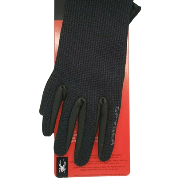Spyder Leather Palm Gloves, Black; Item # 1319081 Size: M, Medium; NEW - Picture 2 of 10